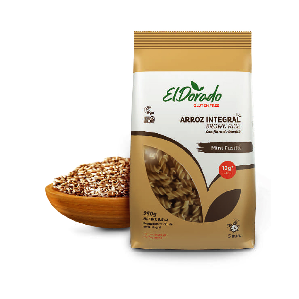 Pasta de Arroz Integral Mini Fusilli 250 g – El Dorado (2)